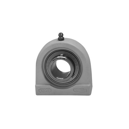 Ami Bearings SINGLE ROW BALL BEARING - 1 IN. STAINLESS SET SCREW WHITE TAPPED BASE PILLOW BLOCK MUCTBL205-16W